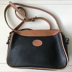Vintage Liz Claiborne Black & Brown Leather Shoulder Bag/Mini/Crossbody